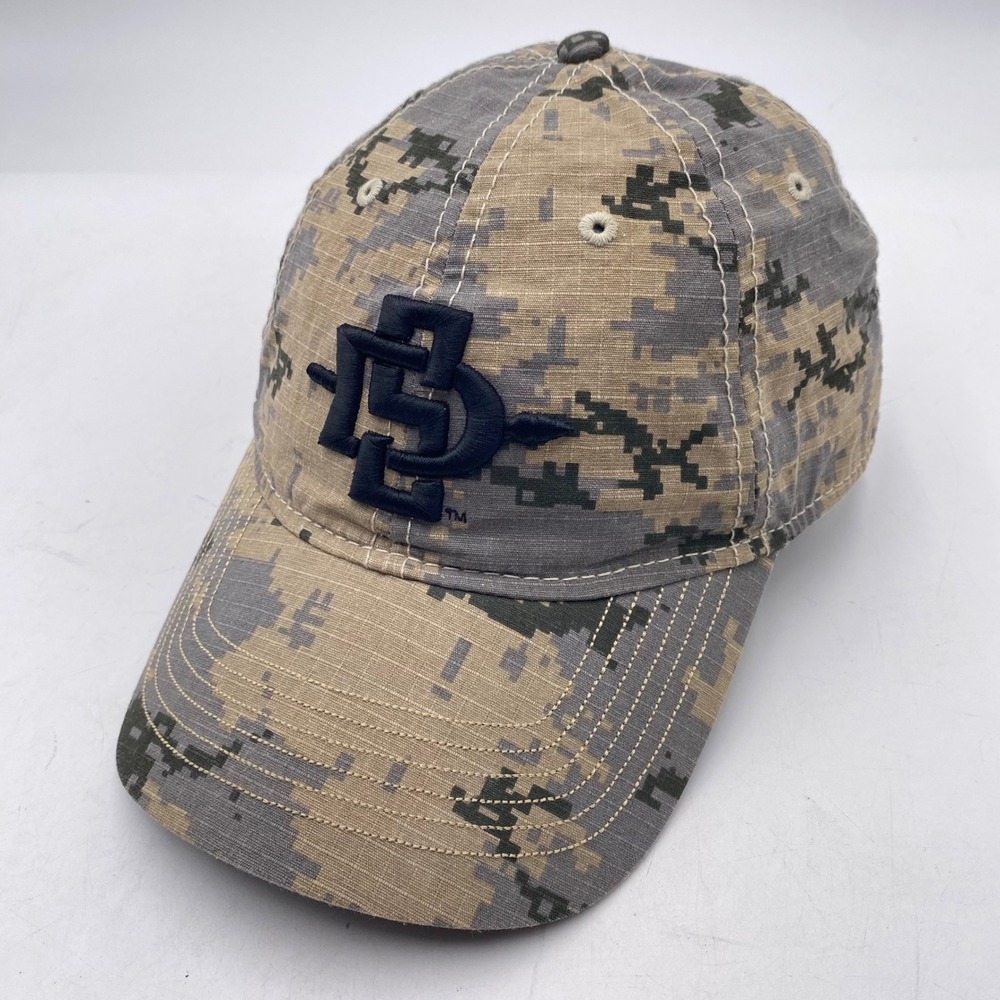 SAN DIEGO STATE Ouray Aztecs Digital Camo Hat Men OSFA Navy Spear Logo SDSU NCAA